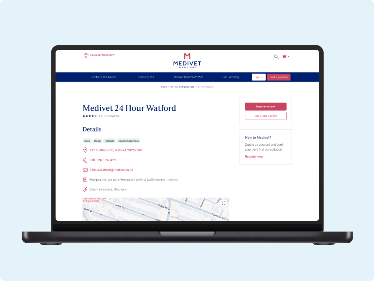 Laptop displaying the Precept website with a "Mindset 24 Hour Workout" course page. The interface shows course details including modules and a map, with blue and pink branding elements in the navigation bar.