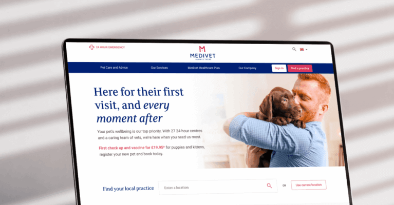 A side-by-side comparison of a website redesign, showcasing the old version on the left and the updated version on the right. The new design features improved layout and user-friendly navigation, enhancing the overall user experience for pet care information.