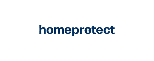 The Homeprotect logo displayed in dark navy blue lowercase lettering against a plain white background.